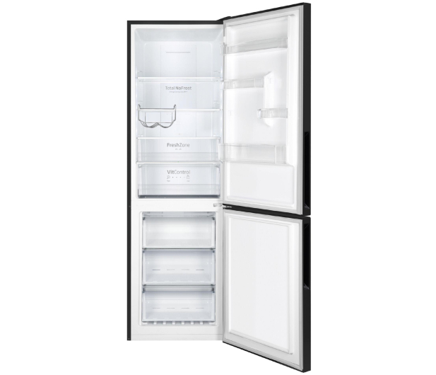 Lodówka Amica FK3356.4GBDFZAA No Frost 185,5cm Czarne Szkło Komora Zero 317L - 574644 - zdjęcie 4